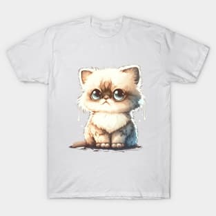 Big Eyed Cutie Fluffball Cat T-Shirt